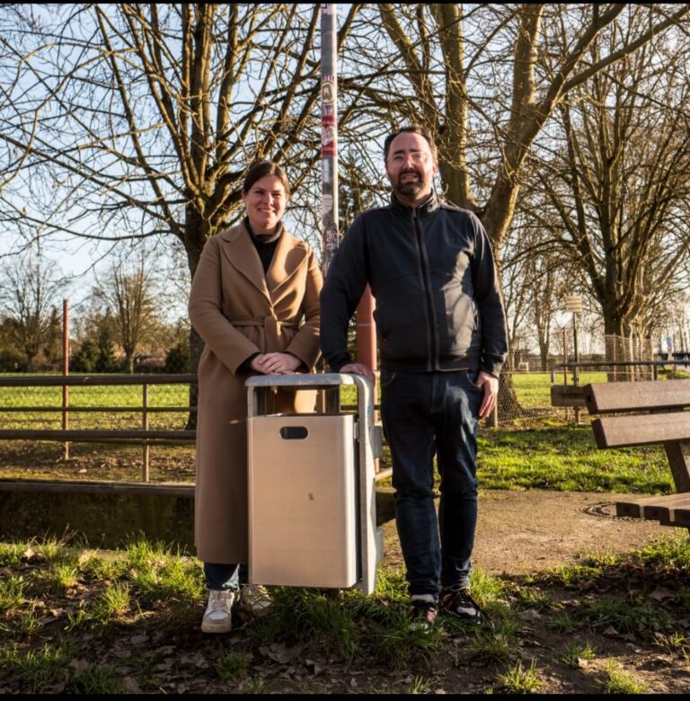 Neuer Abfalleimer aufgestellt – Eine Initiative der Hechtsheimer SPD